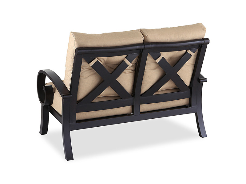 Solstice gealtertes Bronze -Aluminium mit Kissen Patio Loveseat