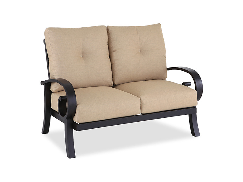 Solstice gealtertes Bronze -Aluminium mit Kissen Patio Loveseat
