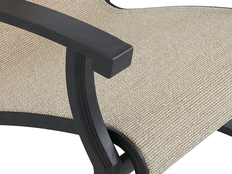 Lodge Essstuhl aus gealtertem Bronze-Aluminium mit Sling