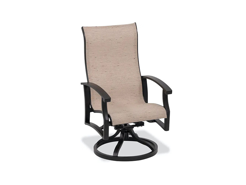 Lodge Essstuhl aus gealtertem Bronze-Aluminium mit Sling