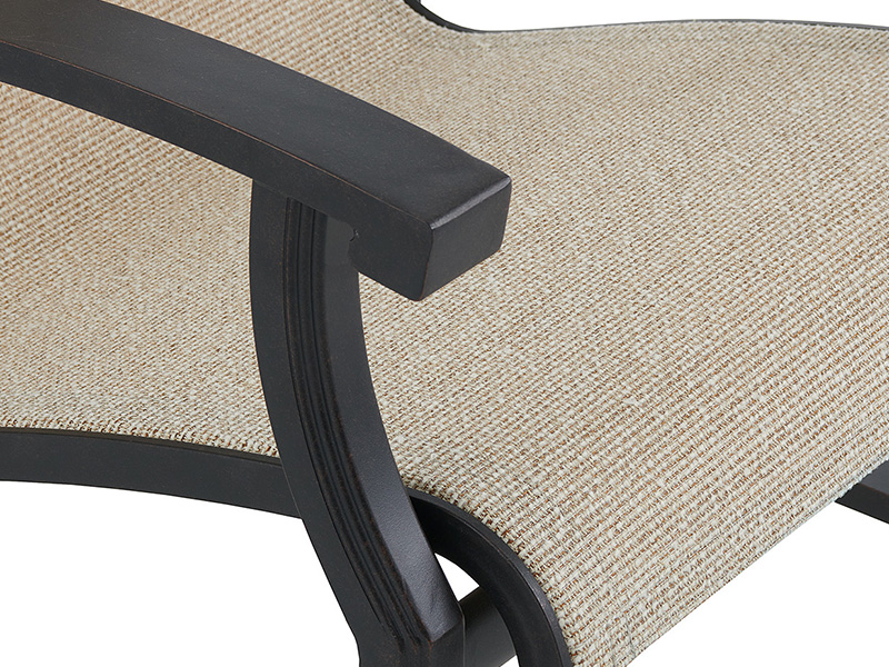 Lodge Essstuhl aus gealtertem Bronze-Aluminium mit Sling