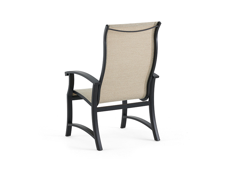 Lodge Essstuhl aus gealtertem Bronze-Aluminium mit Sling