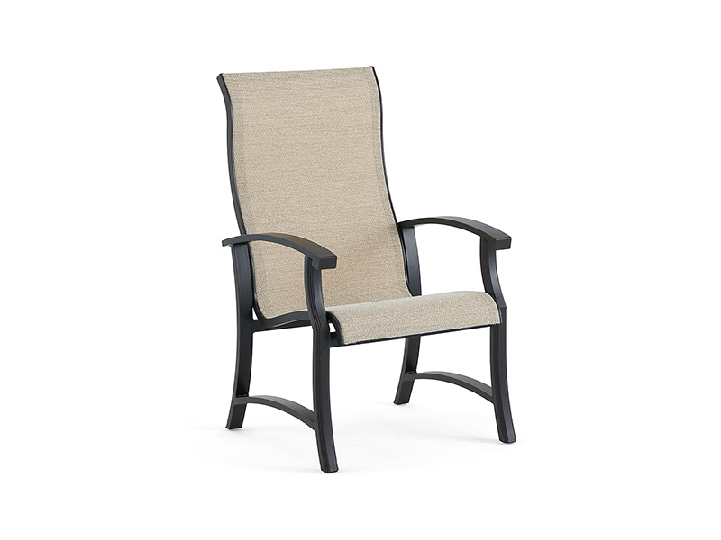 Lodge Essstuhl aus gealtertem Bronze-Aluminium mit Sling